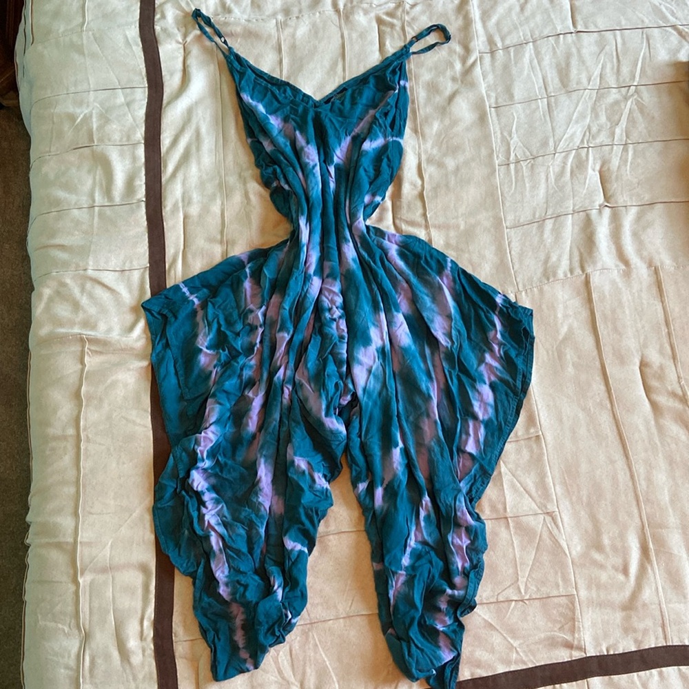 Teal Harem Romper